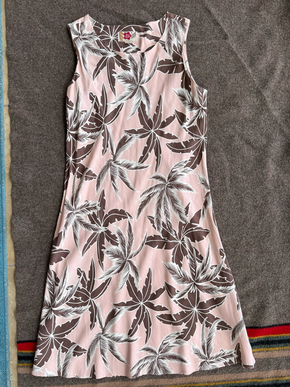Hilo Hattie Pink and Brown Tropical Midi Dress